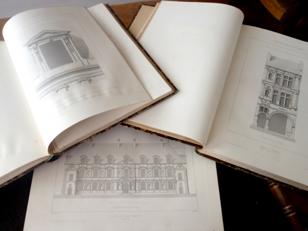 Claude Sauvageot : Palais, châteaux, hôtels et maisons de France du XVe au XVIIIe siècle, 4 tomes in-folio