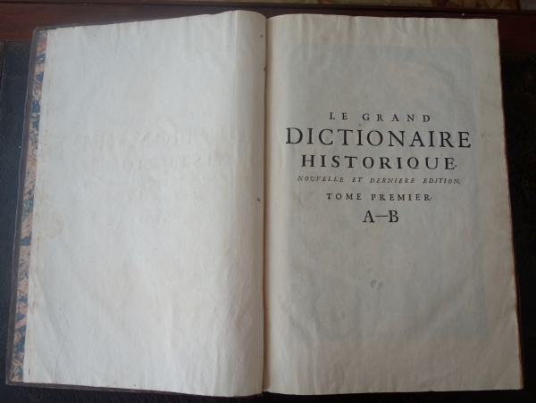 Moreri : historical dictionnary - 4 in-folio volumes, 1707 - early 18th century, Louis XIV period