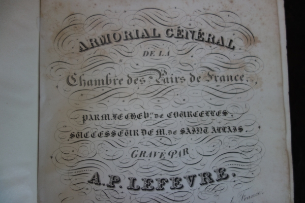 French nobility - General armorial of the Chamber of Peers - 286 coat of arms engravings - 1822