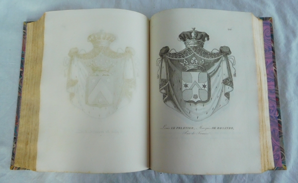 Noblesse Française - Armorial général de la Chambre des Pairs - 286 gravures d'armoiries - 1822