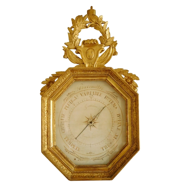 Gilt wood Empire barometer, french Royal coat of arms - circa 1815