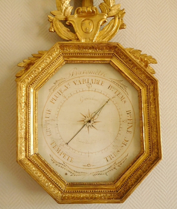 Gilt wood Empire barometer, french Royal coat of arms - circa 1815