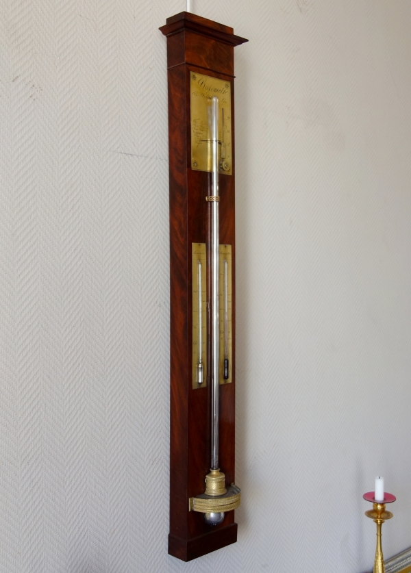 Mahogany Reaumur barometer, Restoration period, early 19th century circa 1820 - 1830