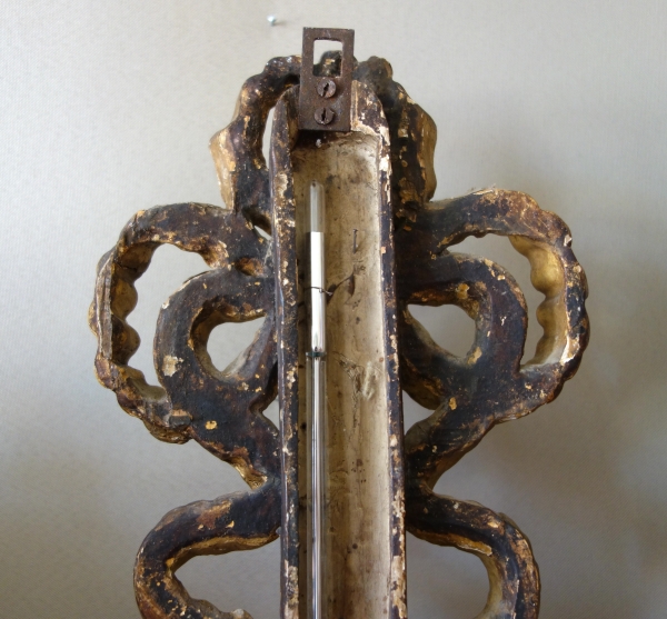 Louis XVI period sculpted gild wood barometer, 18th century