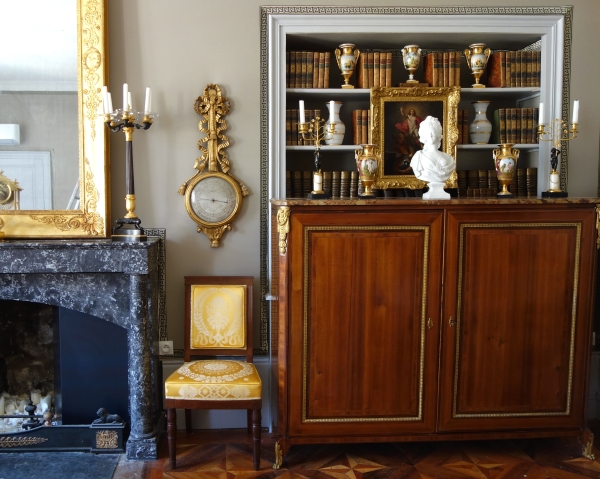 Louis XVI period sculpted gild wood barometer, 18th century