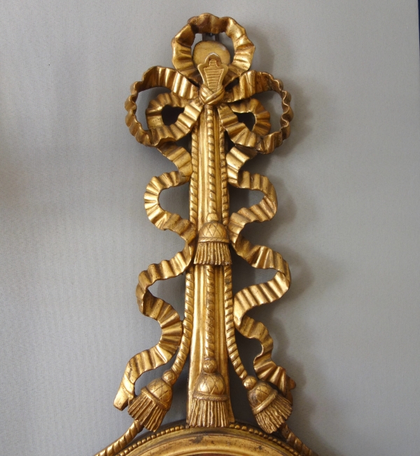 Louis XVI period sculpted gild wood barometer, 18th century