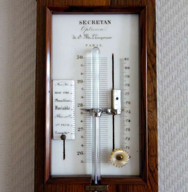 Mahogany Reaumur barometer, 19th century circa 1860