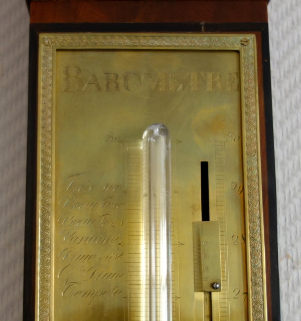 Mahogany Reaumur barometer, Restoration period, early 19th century circa 1820 - 1830