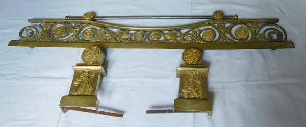 Empire ormolu mantel bar, mercury gilt bronze (ormolu), early 19th century