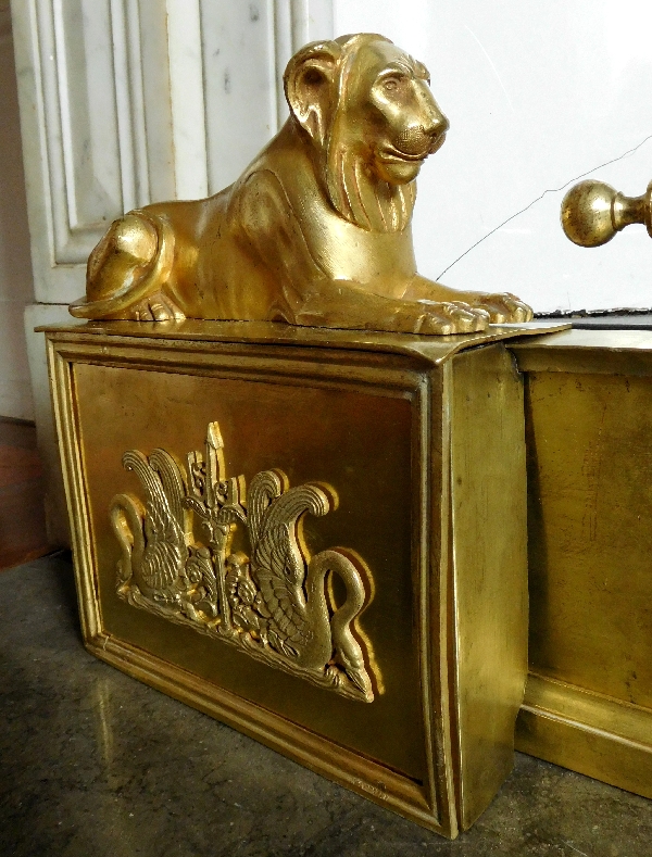 Empire ormolu mantel bar, mercury gilt bronze (ormolu) - France, early 19th century