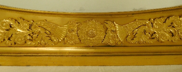 Empire ormolu mantel bar / andirons, mercury gilt bronze - France, early 19th century