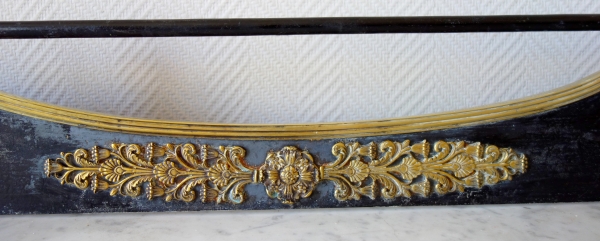 Barre de cheminée en bronze patiné et doré d'époque Empire Restauration