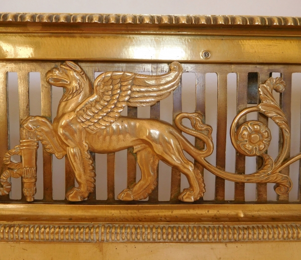 Empire ormolu mantel bar, France, early 19th century - sphinxes decoration
