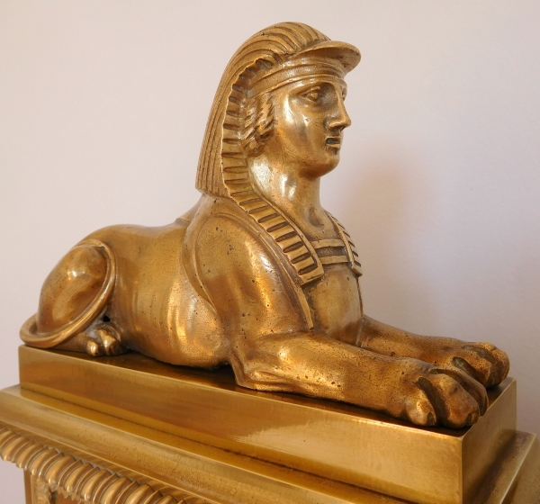 Empire ormolu mantel bar, France, early 19th century - sphinxes decoration