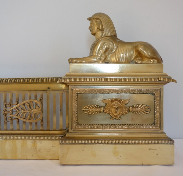 Empire ormolu mantel bar, France, early 19th century - sphinxes decoration