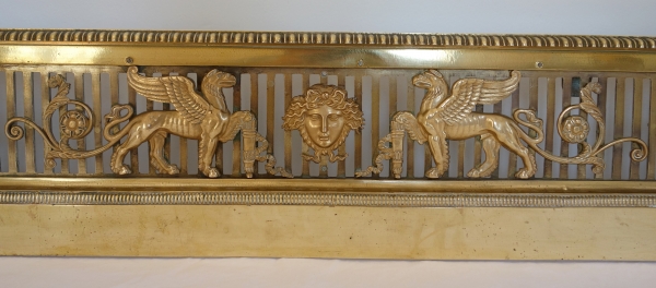 Empire ormolu mantel bar, France, early 19th century - sphinxes decoration