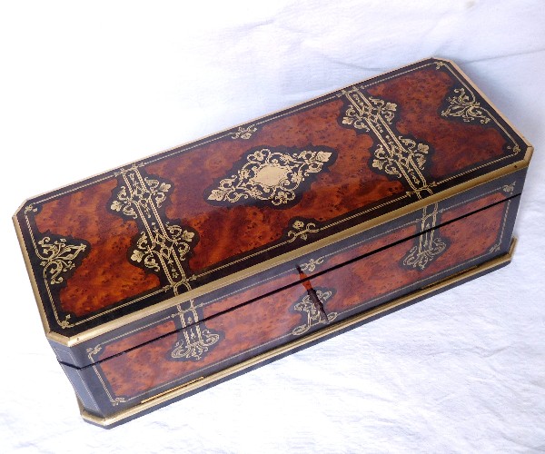 19th century jewelry / gloves marquetry box, Napoleon III period