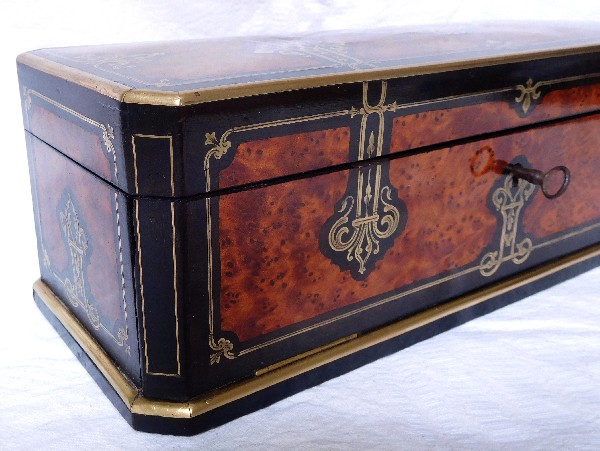 19th century jewelry / gloves marquetry box, Napoleon III period