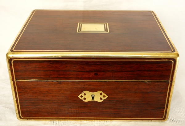 Mahogany veneered jewellery box, Napoleon III production, 19th century circa 1840 - 1850