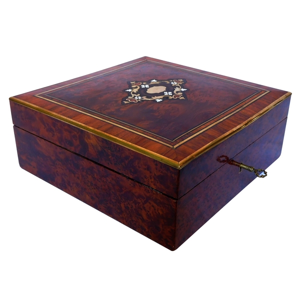 Marquetry jewelry box, Napoleon III period - 19th century