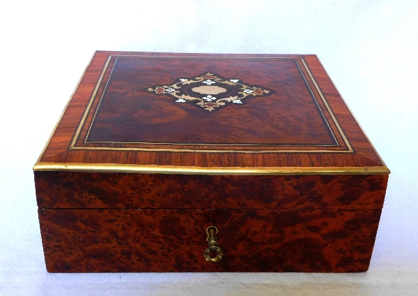 Marquetry jewelry box, Napoleon III period - 19th century