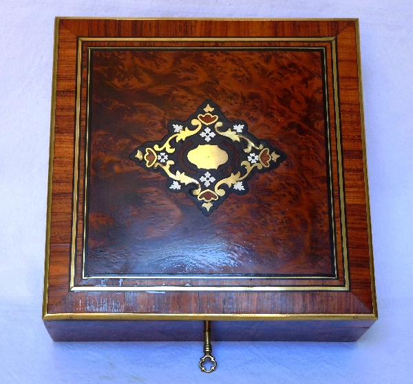 Marquetry jewelry box, Napoleon III period - 19th century