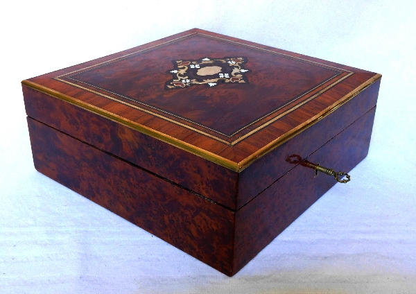 Marquetry jewelry box, Napoleon III period - 19th century