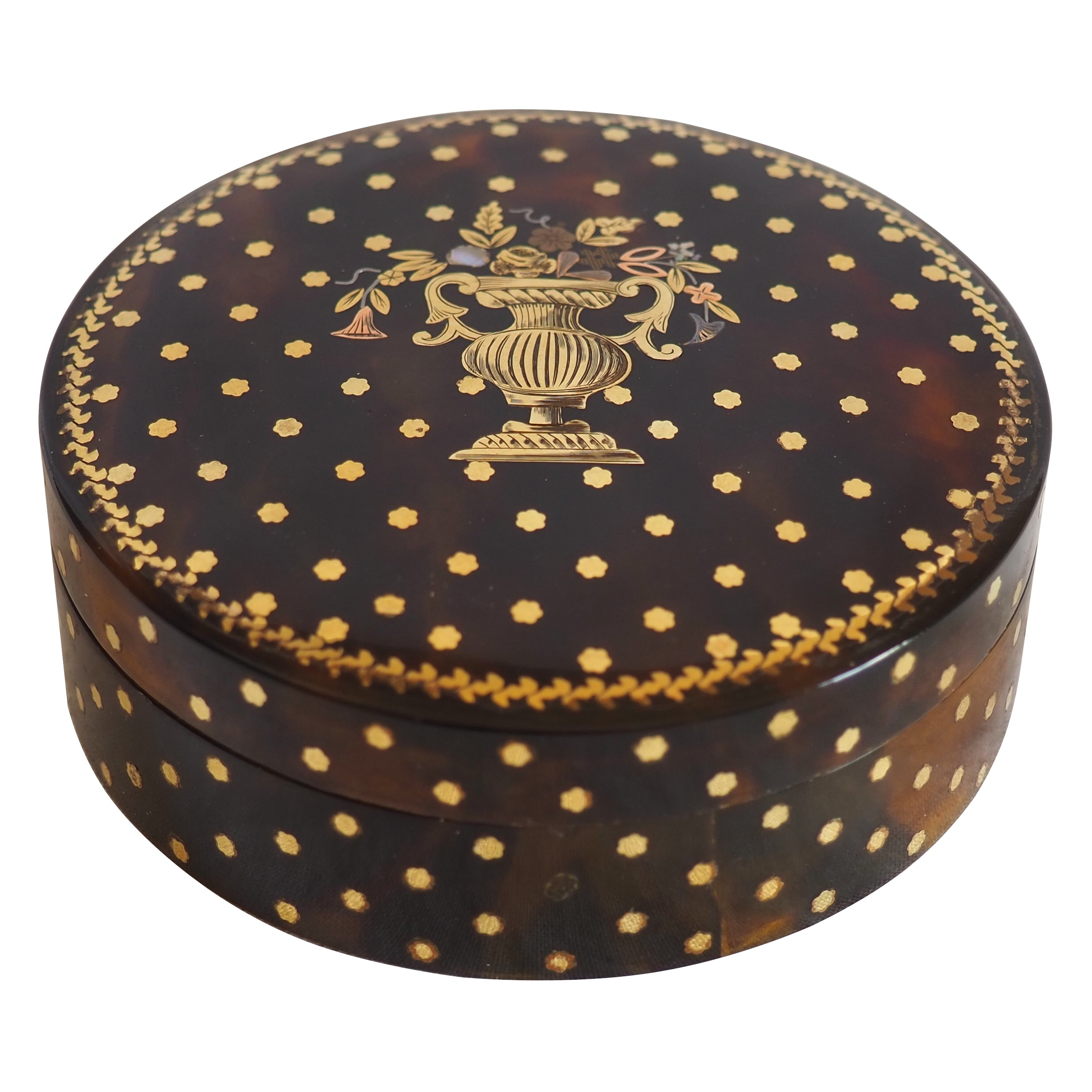 Large tortoiseshell box, gold stars inlaid, late 18th century or early 19th century