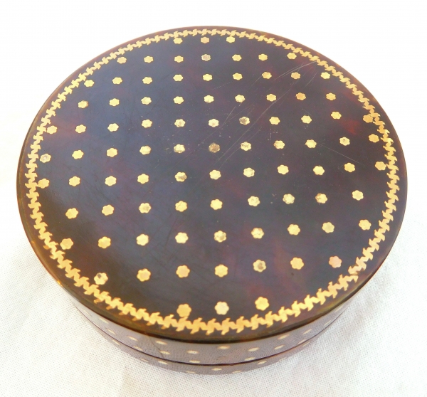 Large tortoiseshell box, gold stars inlaid, late 18th century or early 19th century