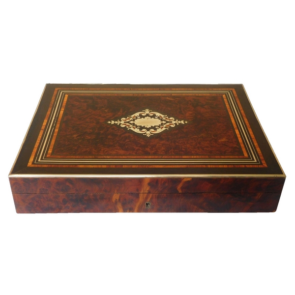 French gambling marquetry box, Napoleon III period (19th century)