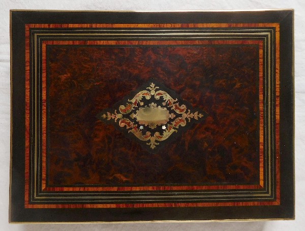 French gambling marquetry box, Napoleon III period (19th century)