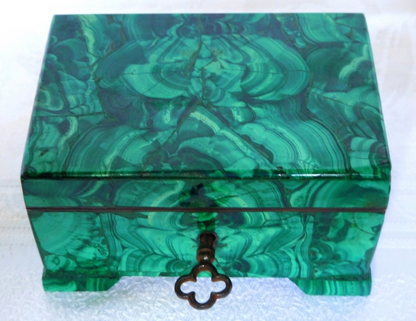 Boîte coffret en malachite et bronze, Russie, époque XIXe