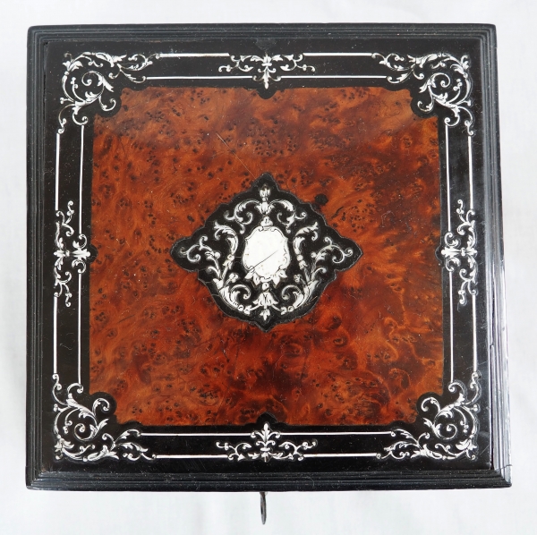 Boite / cassette / coffret à bijoux d'époque Napoléon III en marqueterie
