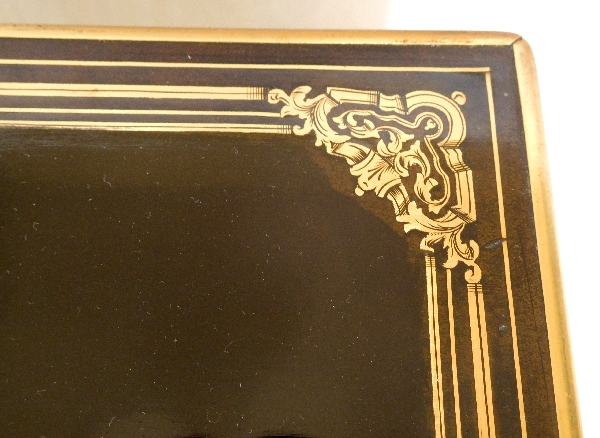 Tahan fournisseur de l'Empereur, coffret / boîte à bijoux en bois, marqueterie Boulle