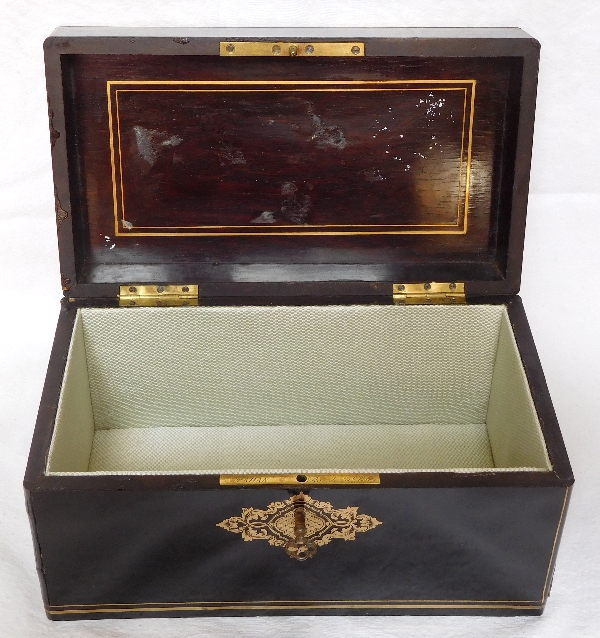 Tahan fournisseur de l'Empereur, coffret / boîte à bijoux en bois, marqueterie Boulle