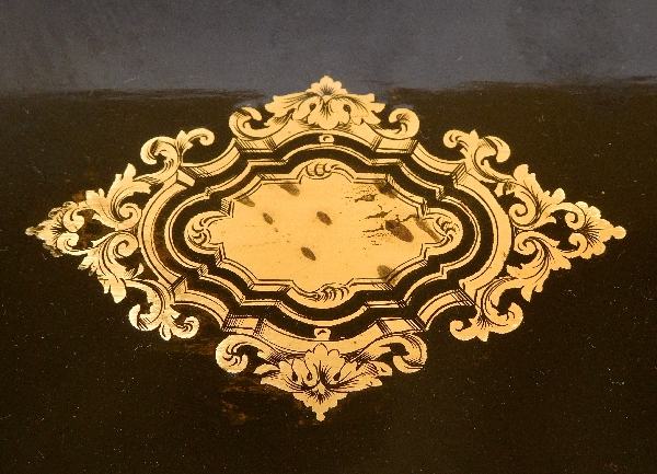 Tahan fournisseur de l'Empereur, coffret / boîte à bijoux en bois, marqueterie Boulle