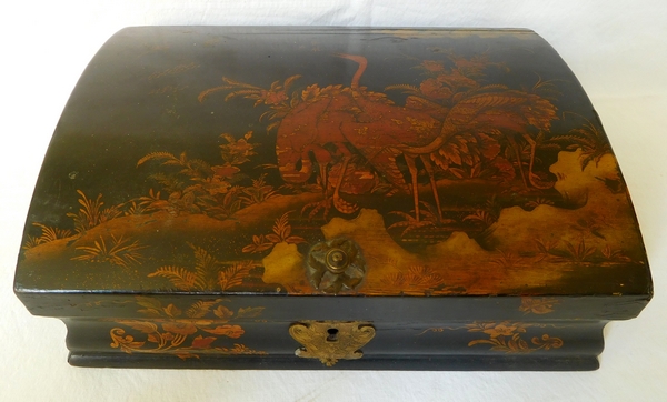 Louis XV wig box - Chinese style lacquered decoration - 18th century