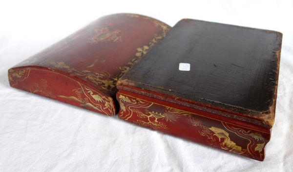 Louis XV wig box - Chinese style lacquered decoration - 18th century