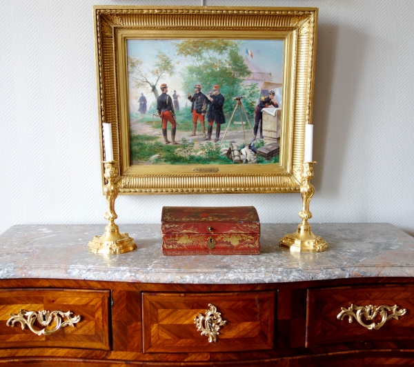 Louis XV wig box - Chinese style lacquered decoration - 18th century