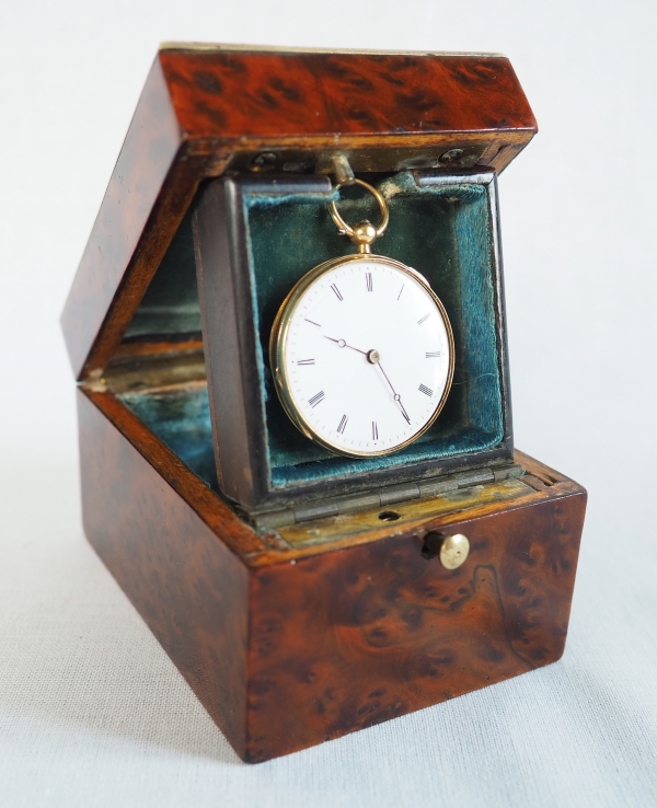 Boite porte montre d'époque Napoléon III en marqueterie