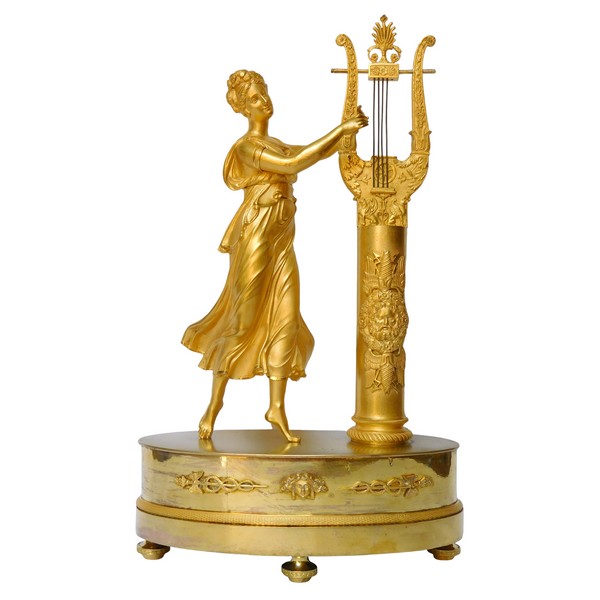 Empire decorative ormolu sculpture : muse playing music for Jupiter