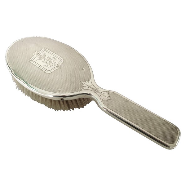 Sterling silver hairbrush, Marquis crown, Doutre-Roussel