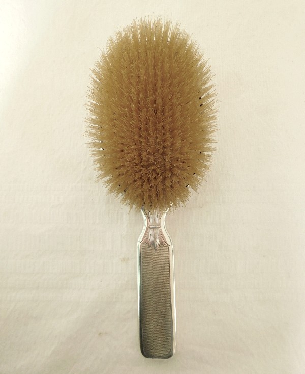 Brosse à cheveux en argent massif, couronne de Marquis, poinçon Minerve, par Doutre Roussel