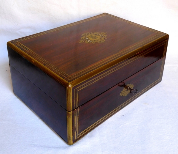 Large jewelery box, coat of arms and crown of count, 19th century