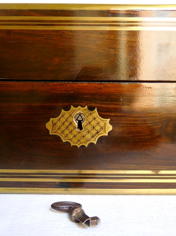 Large jewelery box, coat of arms and crown of count, 19th century