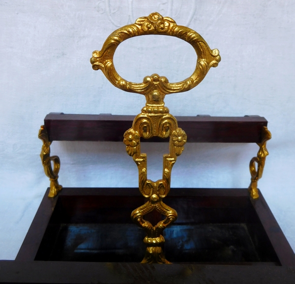 Boulle marquetry liquor cellar, 4 bottles and 16 glasses, Napoleon III period - mid-19th century