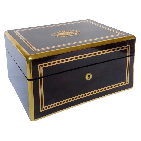Sormani : mahogany veneered jewelry box - signed - France mid-19th century circa 1860