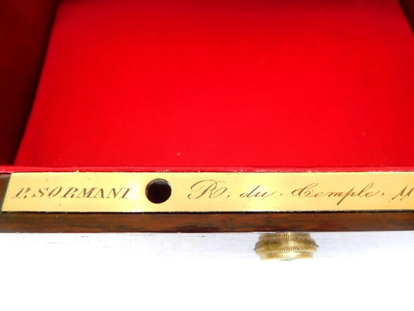 Sormani : mahogany veneered jewelry box - signed - France mid-19th century circa 1860