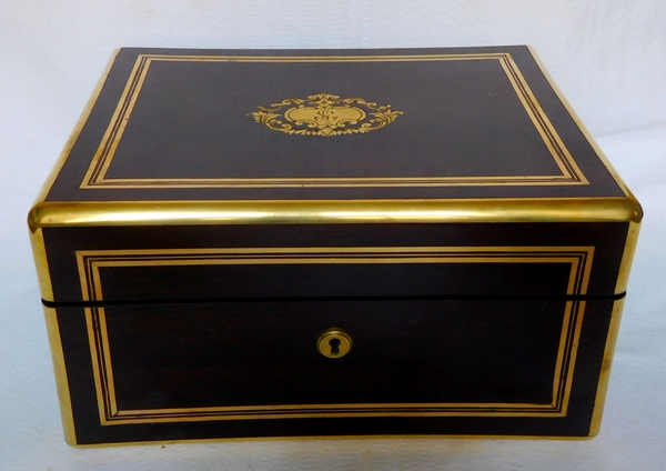 Sormani : mahogany veneered jewelry box - signed - France mid-19th century circa 1860