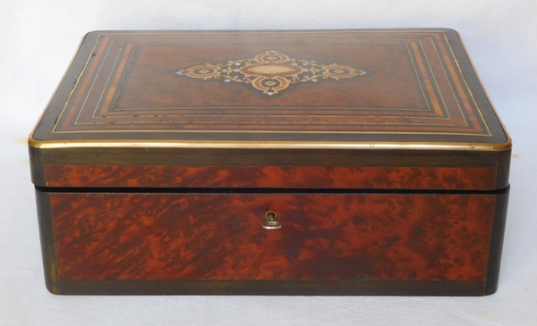 Marquetry jewelry box, 19th century